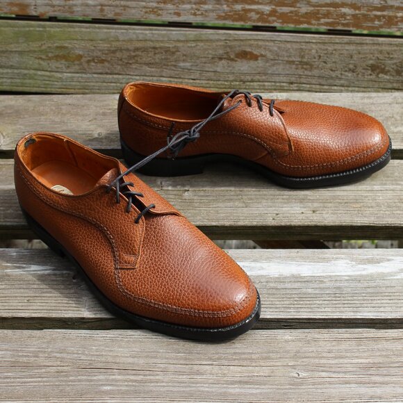 NOS Vintage the McHale Shoe Pebbled Brown Leather Derby, 7 EEE, Made in Canada - Picture 1 of 14
